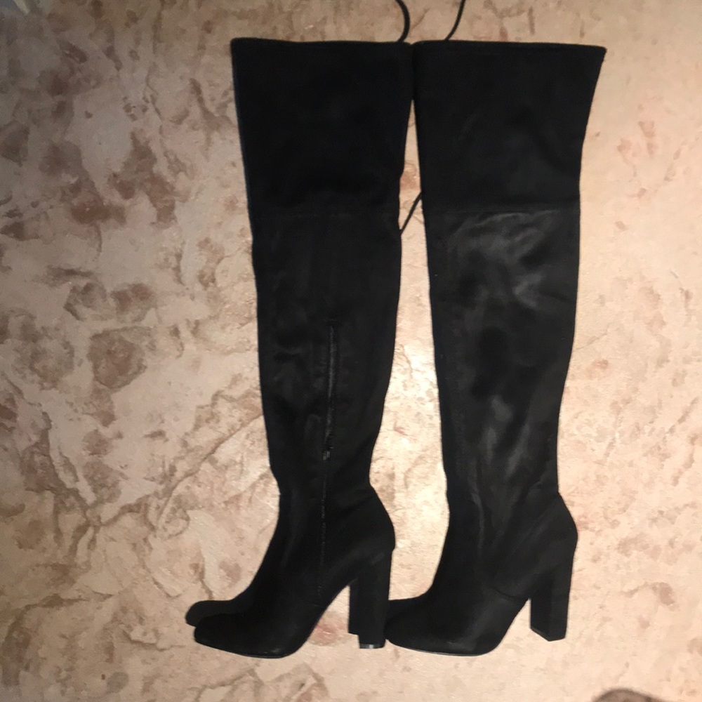 Knee high black boots